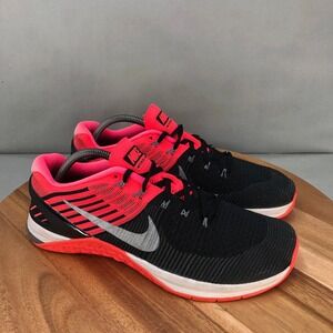 Nike Metcon DSX Flyknit Training Shoes Womens 12 Black Pink Performance Lace Up